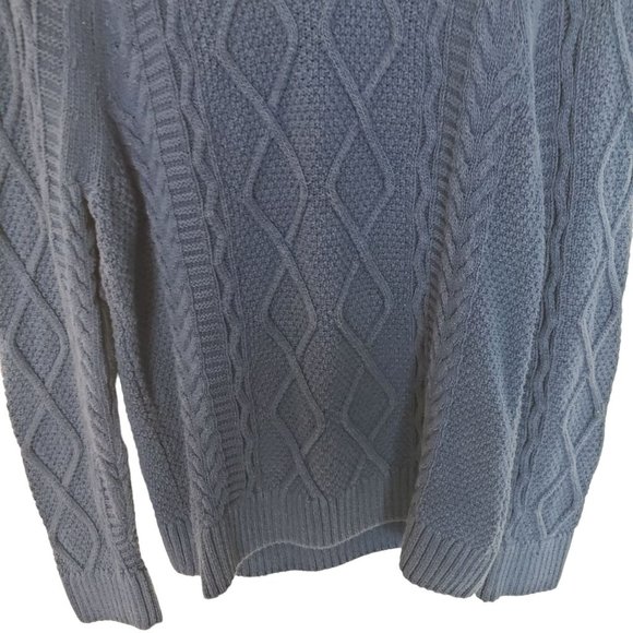Abercrombie & Fitch Mens XL Blue Long Sleeves Cable Knit Crew Neck Sweater - Picture 3 of 8